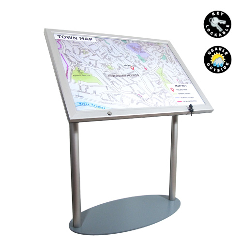 PF16B: Waterproof poster holder on lectern stand (two legs)