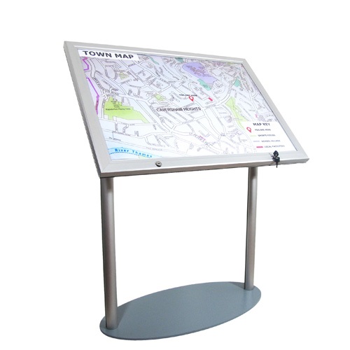 PF16B: Waterproof poster holder on lectern stand (two legs)