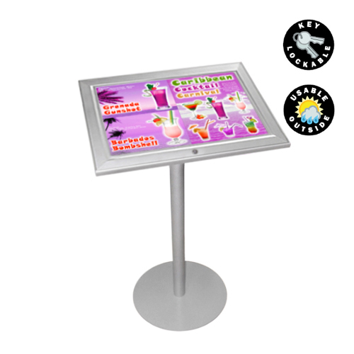 PF16A: Waterproof poster holder on lectern stand (single leg)