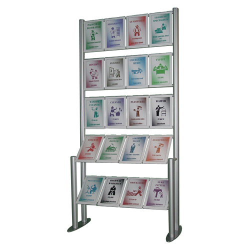 PF3C: Free-Standing combi aluminium 'ladders' with hook-over poster holders  