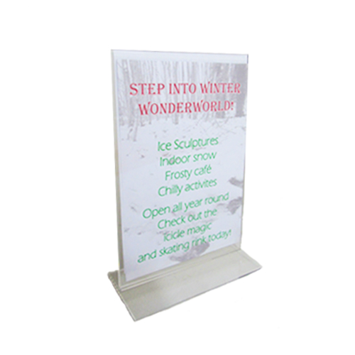 PT1A: Table-top acrylic ticket holder - double-sided