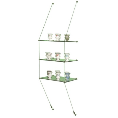 Wall suspended glass shelving Wall suspended glass shelving