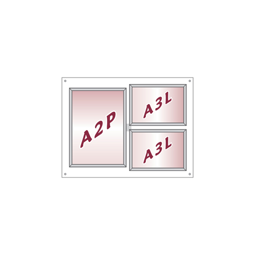 Mixed sizes of snap frames on wall panel