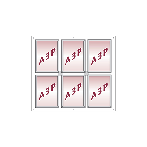 6x A3 snap frames on lit wall panel